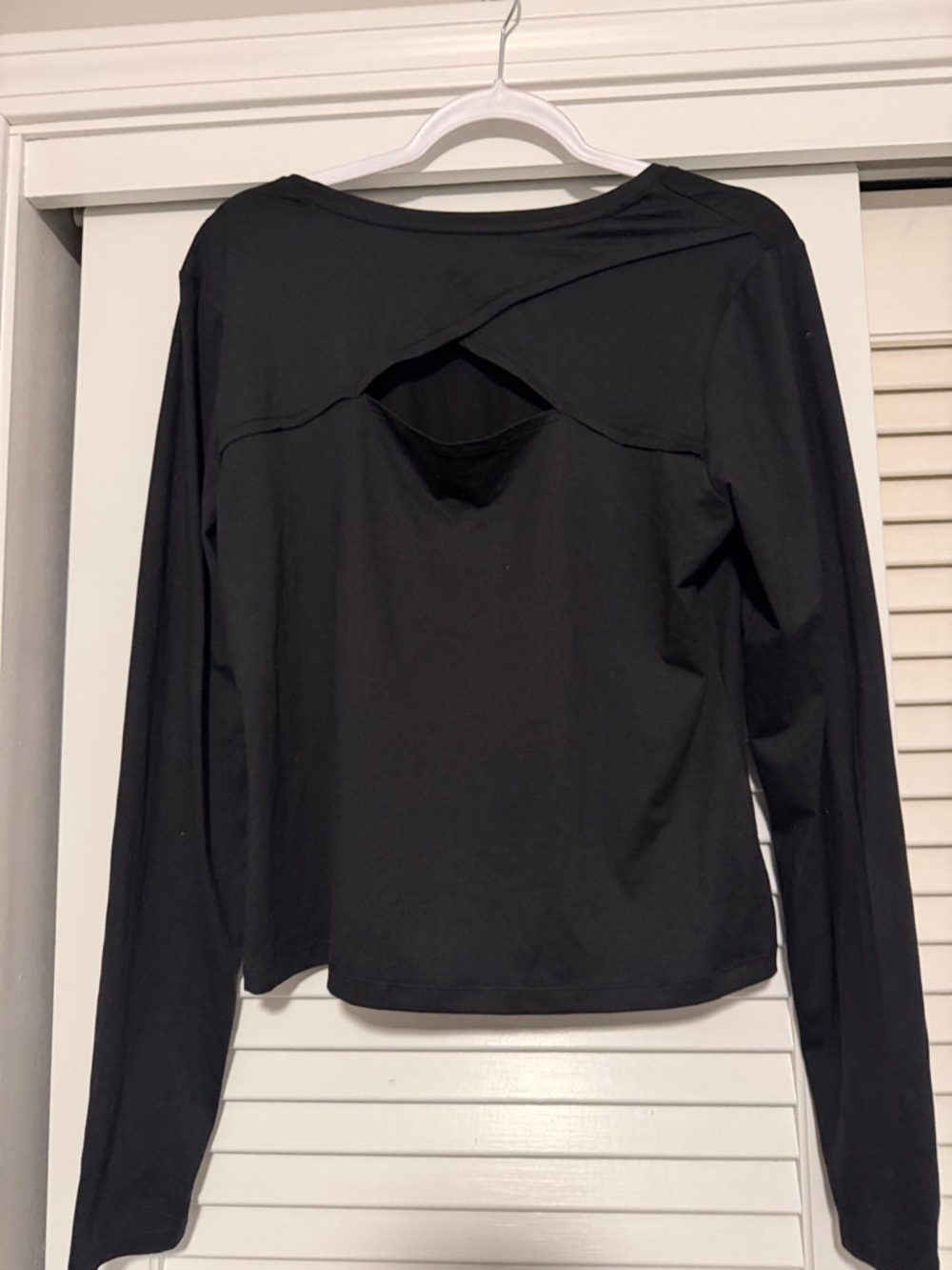 Apana Black Long Sleeve Top with Back Cutout